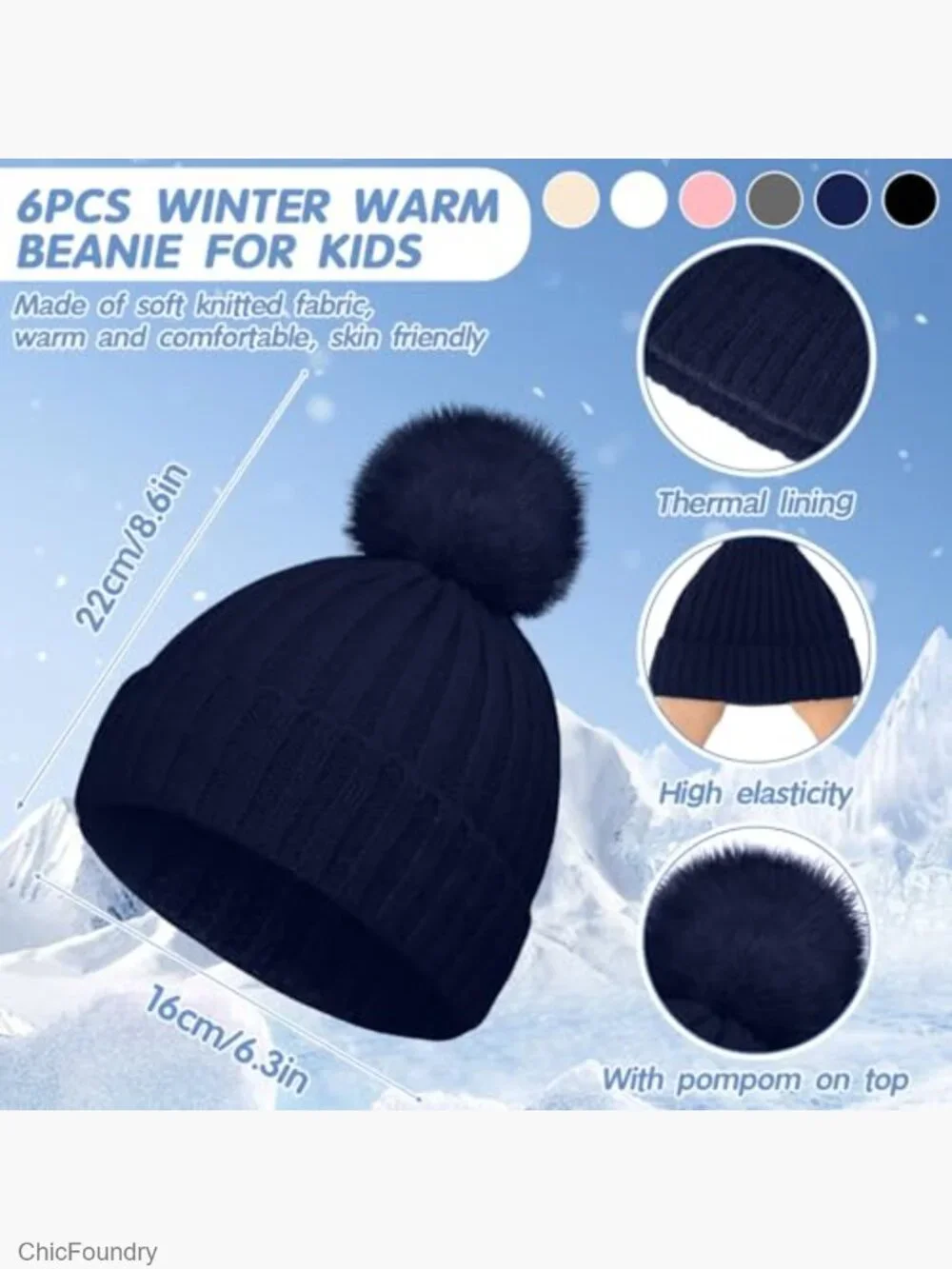 Kids Knit Beanie Hat Gloves Scarf Set Winter Warm Unisex